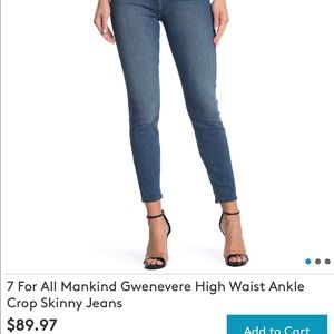 7 for All Mankind skinny Gwenvere ankle jeans